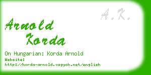 arnold korda business card